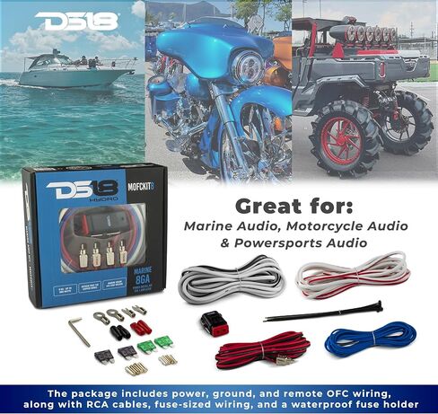 DS18 Hydro MOFCKIT8 طقم أسلاك تركيب مكبر الصوت البحري المعلب ذو 8 قياسات - ما يصل إلى 960 واط، OFC 100% كوبر in Saudi Arabia