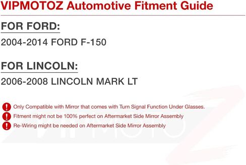 VIPMOTOZ Full LED Amber Lens Mirror Side Marker Turn Signal Light Blinker Lamp Lens Assembly Replacement Pair For 2004-2014 Ford F150 Pickup Truck, Driver & Passenger Side in Saudi Arabia