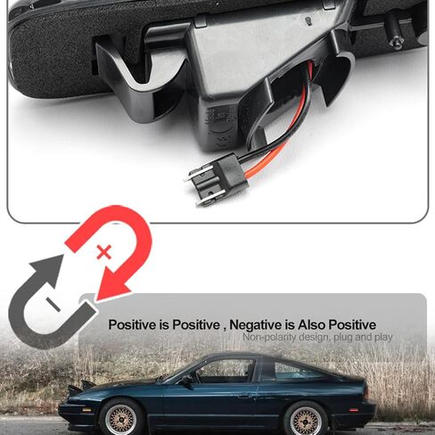 استبدال أضواء علامة الجانب LED لـ 1989-1994 Ni'ssan 240SX S13 العنبر الأمامي والخلفي مصابيح الإشارة الجانبية الحمراء عدسة مدخنة OEM مجموعة إضاءة إزالة العلامات الجانبية in Saudi Arabia