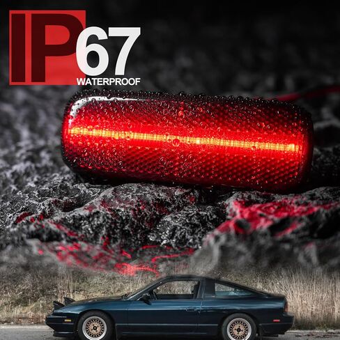 استبدال أضواء علامة الجانب LED لـ 1989-1994 Ni'ssan 240SX S13 العنبر الأمامي والخلفي مصابيح الإشارة الجانبية الحمراء عدسة مدخنة OEM مجموعة إضاءة إزالة العلامات الجانبية in Saudi Arabia