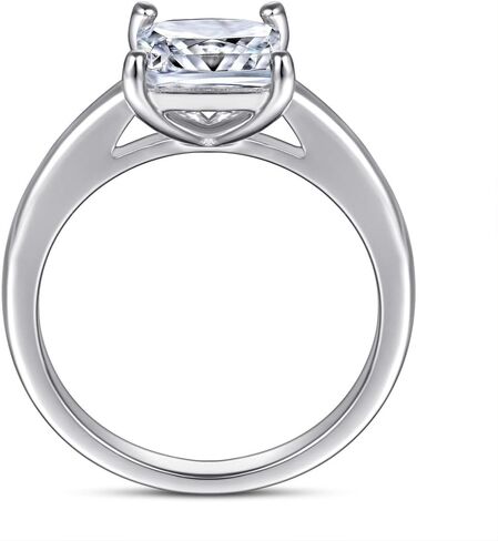 2CT 925 فضة خواتم الخطبة الأميرة قطع زركون تشيكوسلوفاكيا الزفاف وعد خواتم مذهلة العصابات الزفاف للنساء حجم 5-9 in Kuwait
