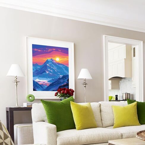 مجموعة الطلاء بالأرقام من Shinefly من الأكريليك سهلة الطلاء بالأرقام للبالغين المبتدئين كهدية لتزيين جدران المنزل مقاس 40.64 سم عرض × 50.8 سم طول، لون وردي فاتح in Kuwait