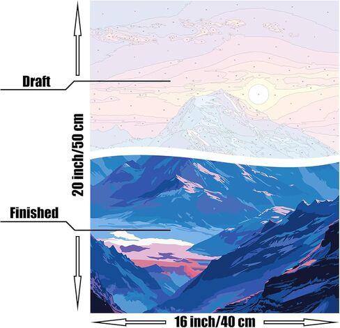 مجموعة الطلاء بالأرقام من Shinefly من الأكريليك سهلة الطلاء بالأرقام للبالغين المبتدئين كهدية لتزيين جدران المنزل مقاس 40.64 سم عرض × 50.8 سم طول، لون وردي فاتح in Kuwait
