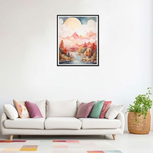 مجموعة الطلاء بالأرقام من ديدفيج للبالغين المبتدئين، مجموعة طلاء ملونة بسيطة بالأرقام للبالغين والأطفال، وحرف المناظر الطبيعية للبالغين، وديكور الحائط المنزلي، مقاس 16 × 20 بوصة in Kuwait