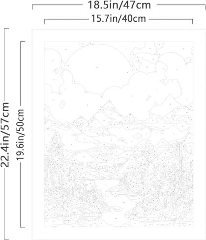 مجموعة الطلاء بالأرقام من ديدفيج للبالغين المبتدئين، مجموعة طلاء ملونة بسيطة بالأرقام للبالغين والأطفال، وحرف المناظر الطبيعية للبالغين، وديكور الحائط المنزلي، مقاس 16 × 20 بوصة in Kuwait