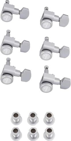 Fender Deluxe Locking Staggered Guitar Tuners, Brushed Chrome (Pair) in Saudi Arabia