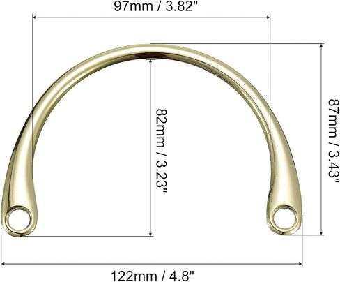 uxcell Semicircle Handbag Handle Frame, 2Pcs 4.8" Metal Purse Handles Clutch Bag Handles Replacement for Purse Making DIY, Gold in Saudi Arabia