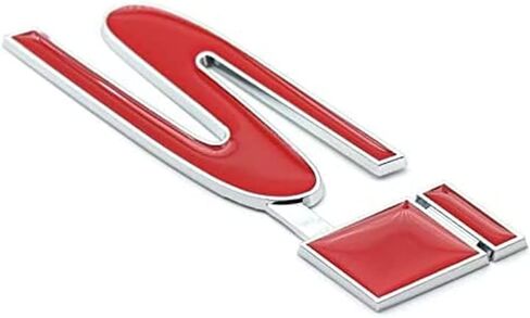 1Pc SI Badge Logo Front Grille Ornament Emblem Decal Sticker with 3M Adhesive Nameplate Suitable for SI Cars (Chrome Red) in Saudi Arabia