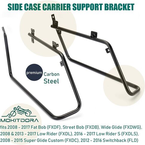 MoKitDora Saddlebag Conversion Support Bracket to Mount Touring Hard Saddlebags on 2008-2017 Harley Dyna Fat Bob Low Rider Street Bob Super Glide Models, Black in Saudi Arabia