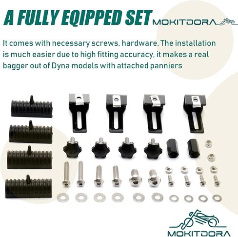 MoKitDora Saddlebag Conversion Support Bracket to Mount Touring Hard Saddlebags on 2008-2017 Harley Dyna Fat Bob Low Rider Street Bob Super Glide Models, Black in Saudi Arabia