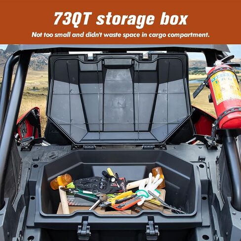 صندوق شحن KEMIMOTO PRO XP 73 QT UTV صندوق تخزين خلفي صندوق سرير UTV صندوق أدوات تروس من البولي إيثيلين منخفض الكثافة متوافق مع Polaris RZR PRO XP/4 / RZR Turbo R/4 مع مزلاجين قابلين للقفل 2883751 in Saudi Arabia