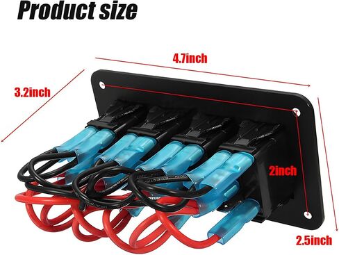 Car Switch Panel, 4 Gang Rocker ON Off Toggle Switch LED Aluminum Automotive Housing Bracket with 5 Pin Switch Waterproof Panel, Universal for Vehicle Truck Marine Boat RV and More in Saudi Arabia