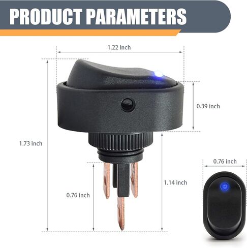 5 PCS Car LED Lighted Rocker Switch, 12V 30A ASW-20D Waterproof Oval Shaped ON Off Toggle Switch, Universal Automotive Modification Toggle for Car Truck RV Motorcycles Marine Boat (Black) in Saudi Arabia