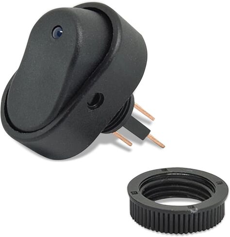 5 PCS Car LED Lighted Rocker Switch, 12V 30A ASW-20D Waterproof Oval Shaped ON Off Toggle Switch, Universal Automotive Modification Toggle for Car Truck RV Motorcycles Marine Boat (Black) in Saudi Arabia