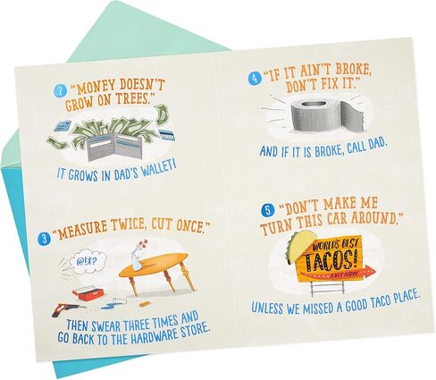 Hallmark Funny Fathers Day Card for Dad from Son or Daughter (Things We Learn from Dads) in Saudi Arabia