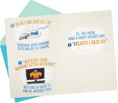 Hallmark Funny Fathers Day Card for Dad from Son or Daughter (Things We Learn from Dads) in Saudi Arabia