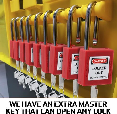 12 Set Red Lockout Tagout Locks Loto Locks Keyed Different Safety Lock, 2 Keys Per Lock, Lock Out Tag Out Padlocks for Electrical Lockout Tag Out Stations and Devices Kits in Saudi Arabia