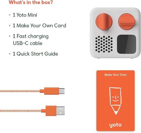 Yoto Mini (2024 Edition) + Make Your Own Card – Kids Screen-Free Bluetooth Audio Player, All-in-1 Travel Device Plays Stories Music Podcast Radio Ok-to-Wake Clock, Use as Speaker or with Headphones in Saudi Arabia