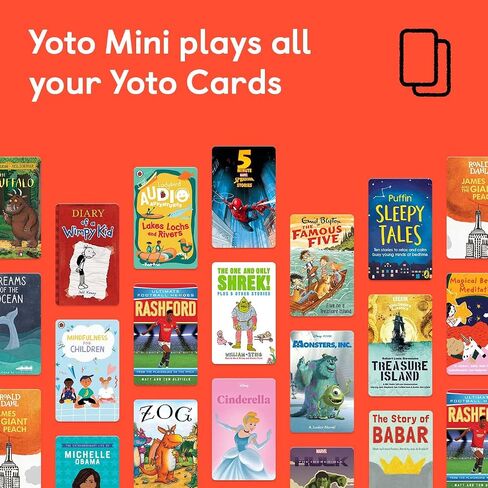Yoto Mini (2024 Edition) + Make Your Own Card – Kids Screen-Free Bluetooth Audio Player, All-in-1 Travel Device Plays Stories Music Podcast Radio Ok-to-Wake Clock, Use as Speaker or with Headphones in Saudi Arabia