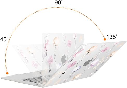 MOSISO Compatible with MacBook Air 13 inch Case 2022 2021 2020 2019 2018 Release A2337 M1 A2179 A1932 Retina Display Touch ID, Plastic Hard Shell Case&Keyboard Cover&Screen Protector, Dry Flower in Saudi Arabia