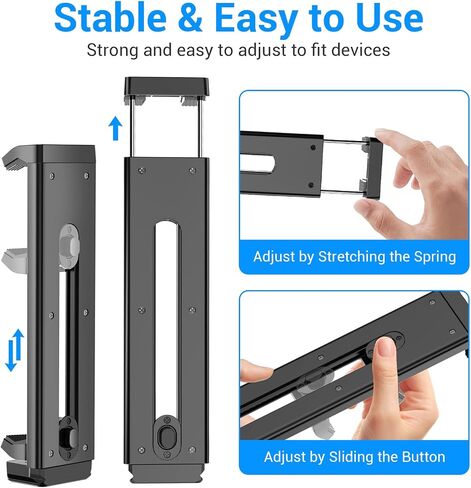 Phone Mount for Tripod, Universal Tripod Mount Adapter with Cold Shoe, 360° Rotates Adjustable Cell Phone Clip Clamp Holder with 1/4" Screw, Compatible with iPhone, Android, 4"-7" Phone in Saudi Arabia