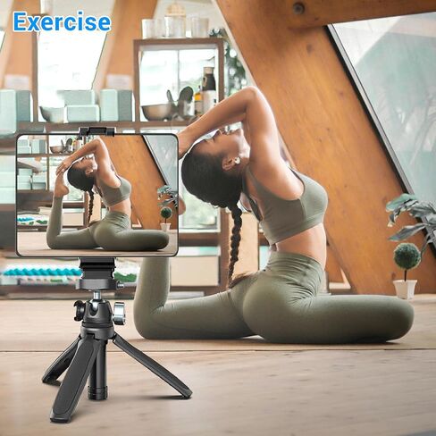 Phone Mount for Tripod, Universal Tripod Mount Adapter with Cold Shoe, 360° Rotates Adjustable Cell Phone Clip Clamp Holder with 1/4" Screw, Compatible with iPhone, Android, 4"-7" Phone in Saudi Arabia
