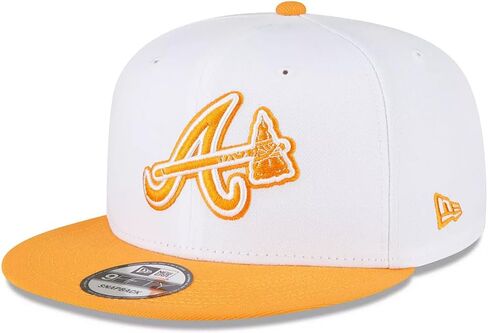 عصر جديد اتلانتا الشجعان 9FIFTY كوبرستاون 2000 كل النجوم لعبة التصحيح Snapback قبعة البوب ​​البرتقالية، قبعة قابلة للتعديل in Saudi Arabia