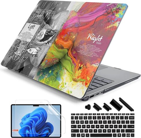 DONGKE Case Compatible with 13.5" Microsoft Surface Laptop 5/4 / 3 Laptop with Metal Keyboard 2022 2021 2019 (Model: 1951/1868), Hard Shell Case with Keyboard Cover & Screen Film, Right & Left Brain in Saudi Arabia