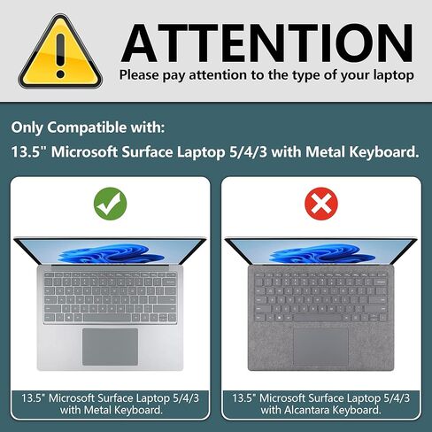 DONGKE Case Compatible with 13.5" Microsoft Surface Laptop 5/4 / 3 Laptop with Metal Keyboard 2022 2021 2019 (Model: 1951/1868), Hard Shell Case with Keyboard Cover & Screen Film, Right & Left Brain in Saudi Arabia