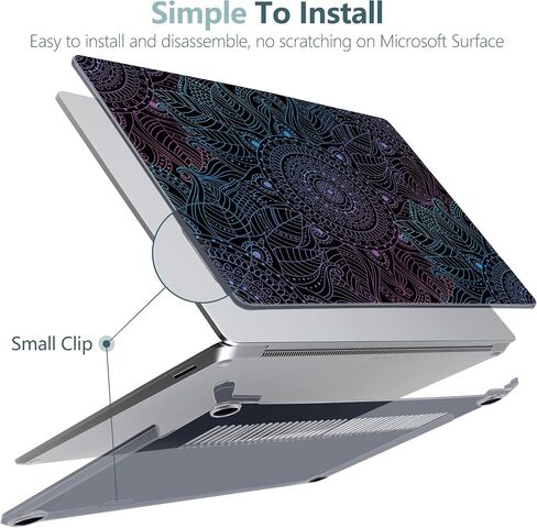 DONGKE Case Compatible with 13.5" Microsoft Surface Laptop 5/4 / 3 Laptop with Metal Keyboard 2022 2021 2019 (Model: 1951/1868), Hard Shell Case with Keyboard Cover & Screen Film, Right & Left Brain in Saudi Arabia