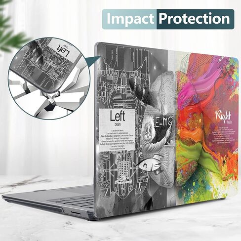 DONGKE Case Compatible with 13.5" Microsoft Surface Laptop 5/4 / 3 Laptop with Metal Keyboard 2022 2021 2019 (Model: 1951/1868), Hard Shell Case with Keyboard Cover & Screen Film, Right & Left Brain in Saudi Arabia