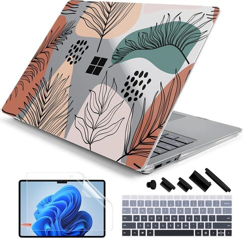 حافظة DONGKE متوافقة مع كمبيوتر محمول Microsoft Surface 13.5 بوصة 5/4 / 3 مع لوحة مفاتيح معدنية 2022 2021 2019 (الطراز: 1951/1868)، حافظة صلبة مع غطاء لوحة مفاتيح وفيلم شاشة، الدماغ الأيمن والأيسر in Kuwait