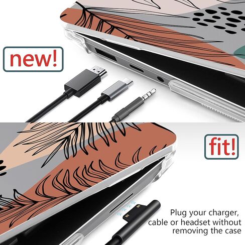 حافظة DONGKE متوافقة مع كمبيوتر محمول Microsoft Surface 13.5 بوصة 5/4 / 3 مع لوحة مفاتيح معدنية 2022 2021 2019 (الطراز: 1951/1868)، حافظة صلبة مع غطاء لوحة مفاتيح وفيلم شاشة، الدماغ الأيمن والأيسر in Kuwait