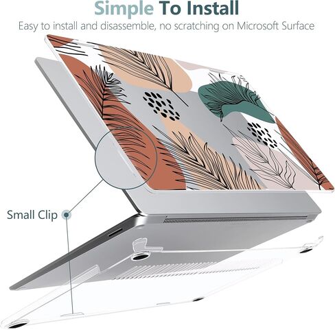 حافظة DONGKE متوافقة مع كمبيوتر محمول Microsoft Surface 13.5 بوصة 5/4 / 3 مع لوحة مفاتيح معدنية 2022 2021 2019 (الطراز: 1951/1868)، حافظة صلبة مع غطاء لوحة مفاتيح وفيلم شاشة، الدماغ الأيمن والأيسر in Kuwait