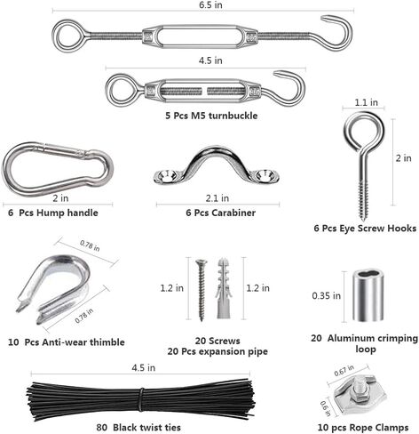 String Light Hanging Kit，304 Stainless Steel Turnbuckle Wire Tensioner Kit, Cable Rope Kit, Outdoor Light Guide Wire  for Cables Wire,Garden Wire,Fence Wire in Saudi Arabia