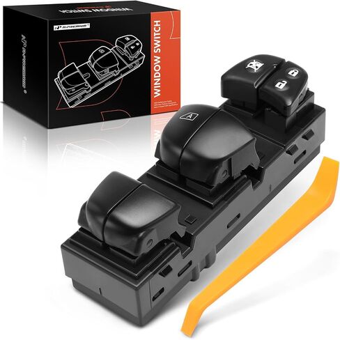 A-Premium - مفتاح نافذة الطاقة الرئيسي لجانب السائق - متوافق مع Nissan Altima 13-22، Pathfinder 13-20، Sentra 13-23، Rogue 14-20، Juke 11-17، Leaf 13-22 مع جانب السائق التلقائي مع موصلين in Saudi Arabia