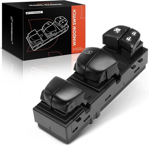 A-Premium - مفتاح نافذة الطاقة الرئيسي لجانب السائق - متوافق مع Nissan Altima 13-22، Pathfinder 13-20، Sentra 13-23، Rogue 14-20، Juke 11-17، Leaf 13-22 مع جانب السائق التلقائي مع موصلين in Saudi Arabia