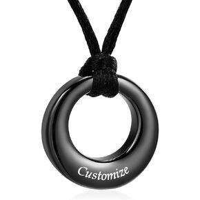 Imrsanl Cremation Jewelry for Ashes for Women Men Circle of Life Eternity Memorial Urn Necklace Always in my Heart Urn Pendant for Human Ashes