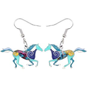 Dainty Enamel Running Horse Earrings Dangle Drop Cute Horse Jewelry Spring Summer Gifts for Women Teens Girls