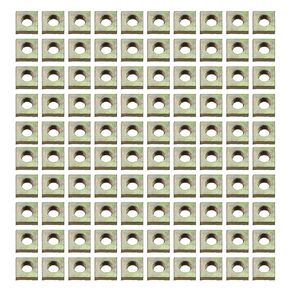 100PCS 7mm/0.28inch Carbon Steel Quadrilateral Nut M4 Zinc Plated Quadrilateral Screw Cap Suitable for Mechanical Equipment and Electrical Appliance Connected and Fixed