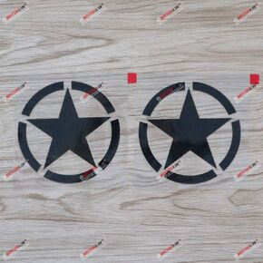 (2) 4'' Army Star WW2 Decal Sticker Car Vinyl fit for Jeep Toyota Willys Black a sda1