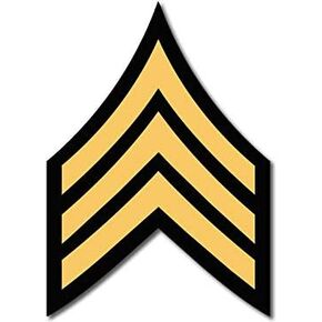 US Army Sergeant Rank Sticker (SSI Chevron Vinyl, SGT Rank United States Decal for Cars, Trucks, Laptop (3 x 4 inch) U.S. Army Licensed