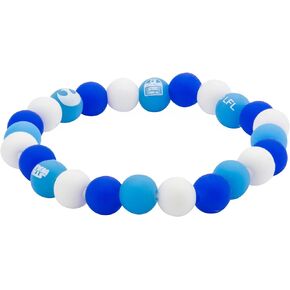 Star Wars Jewelry Women's R2-D2 Silicone Bead Stretch Bracelet, White/Blue, Expandable, (SWR2SILBR01)