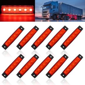 10 قطع 6 مصابيح LED للمقطورة، مصابيح LED للعلامات الجانبية للمقطورة 12-24 فولت، مصابيح مقطورة مقاومة للماء لأضواء التخليص ومؤشر الإشارة وضوء إشارة الانعطاف (العنبر)