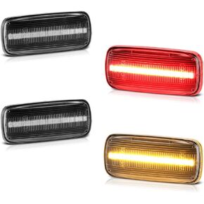 [4-Pieces] For 2010-2018 RAM 3500 Dually Pickup Red + Amber LED Strip Rear Fender Light Side Marker Lamp Replacement, Driver & Passenger Side in Saudi Arabia