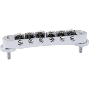 Musiclily Pro 10.4mm Guitar Roller Saddle Bridge ABR Tune-O-Matic Bridge With M4 Post for Les Paul SG Style Electric Guitar Replacement, Black