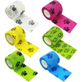 6 Pack Self Adhesive Bandage Wrap, Self Adherent Bandage Wrap Roll Vet Tape for Finger Wrist and Ankle Sprains & Swelling