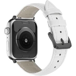 Genuine Leather Strap Compatible With Apple Watch Band 38mm 40mm 41mm 42mm 44mm 45mm 49mm Women Men, Crocodile Embossed Bands Wristbands Replacement for iWatch Series 8 7 6 SE 5 4 3 2 1 Ultra
