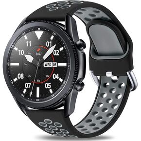 سوار رياضي من إيسوني متوافق مع ساعة جالاكسي 3 45 مم/ساعة جالاكسي 46 مم/جير S3 فرونتير، 22 مم سريع الفك من السيليكون المسامي، إكسسوارات حزام ساعة كبيرة وصغيرة in Kuwait