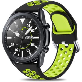 Easuny Sport Band Compatible for Galaxy Watch 3 45mm Band/Galaxy Watch 46mm Band/Gear S3 Frontier, 22mm Quick Release Silicone Breathable Watch Strap Accessories Large Small